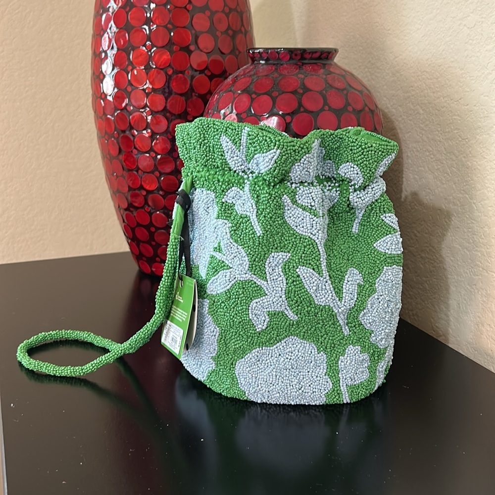 Kate Spade x Target NWT Beaded Classic Rose Drawstring Bucket Bag - Picture 7 of 10